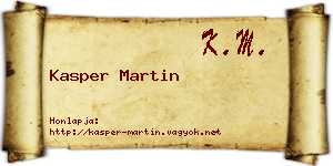 Kasper Martin névjegykártya