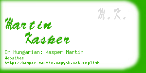 martin kasper business card
